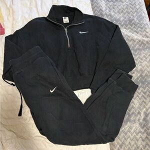 Nike Black Half-Zip Sweatshirt and Joggers Set